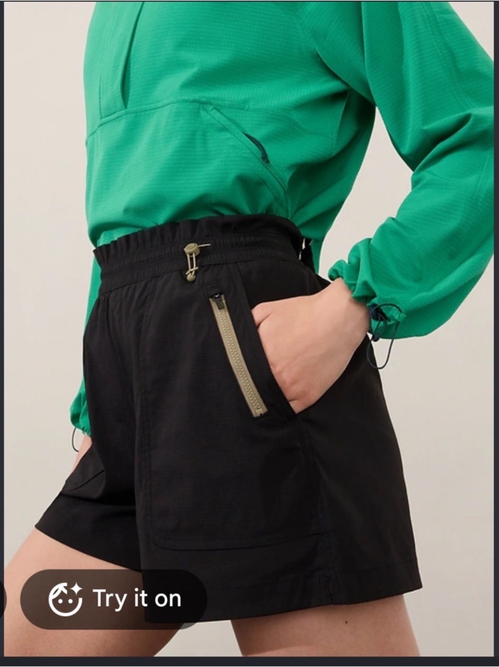 Athleta Black Trekkie  Parachute Shorts
